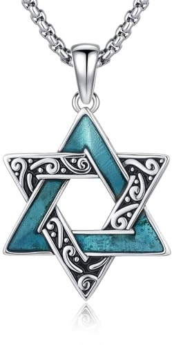ZIPPICE Davidstern Kette Silber 925 Judenstern Anhänger Halskette Jüdische Schmuck Religiöse Geschenke für Frauen Männer