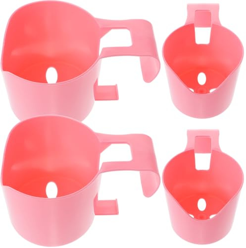 HOMOCONO 4 Piezas Portavasos Colgante Piscina Resistente Plástico Soporte Bebidas para Piscina Playa Camping Exterior Rosa