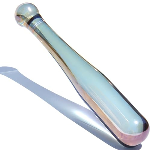 Glass Butt Plug Anal Dildo Baseball Bat Shaped Pleasure G-spot Wand Double Ended Dildo Fetish Masturbation Sex Toy Prostate Massager for Women Men Aurora - Purple TJIJP (L)