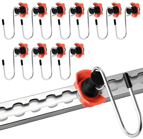 LDXDRU 12 Stück Airlineschiene zubehör Haken, Airline Schienen zum Aufhängen Airlineschiene Fitting Für Zurrschienen 50 kg für Airlineschienen, Lieferwagen, Lkws, wohnmobil zubehör