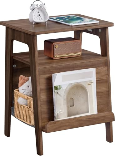 Yaheetech Beistelltisch mit Katzenbett Couchtisch mit Katzenhaus & Kratzbrett Mehrzweckmöbel für Wohnzimmer & Schlafzimmer & Flur (Nussbaum)