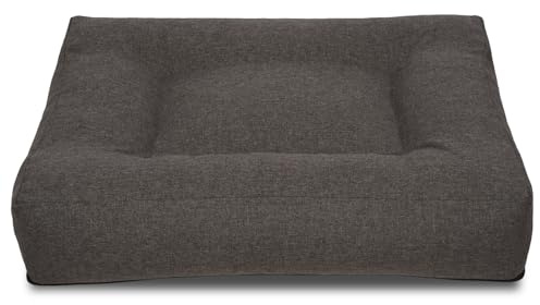 Sleezzz Petzzz Orthopädisches Hundekissen, 100 x 80 x 19 cm, Anthrazit, Viskoelastische Schaumflocken, Abnehmbarer Bezug