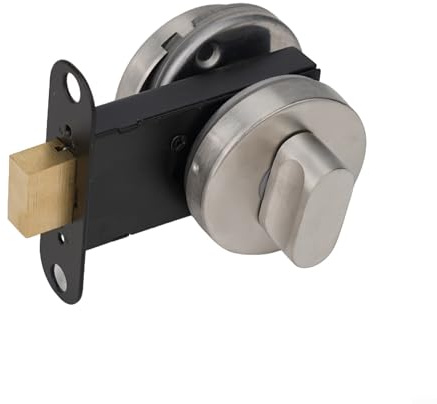 Cerradura indicadora de puerta de baño de acero inoxidable para inodoros – Pantalla de estado visual vacante/comprometido, perno de privacidad satinado, cerradura de puerta de ambiente húmedo de grado