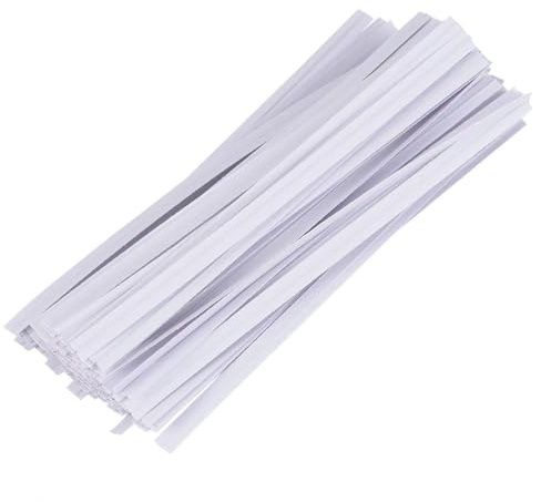 Didiseaon Fascette in Carta Bianca Filo di Ferro, Sigillante per Sacchetti e Imballaggio Artigianale, Confezione da 1000 Pezzi, per Pane e Alimenti