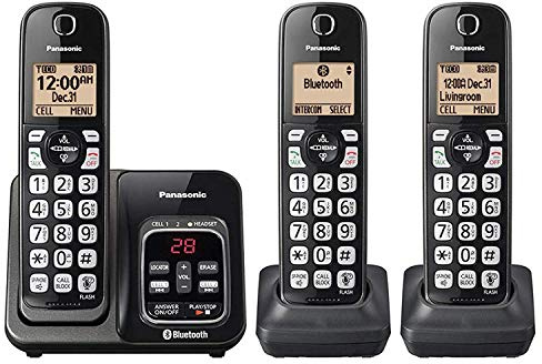 Panasonic KX-TG833 DECT 6.0 Bluetooth 3-Handset Phone Bundle