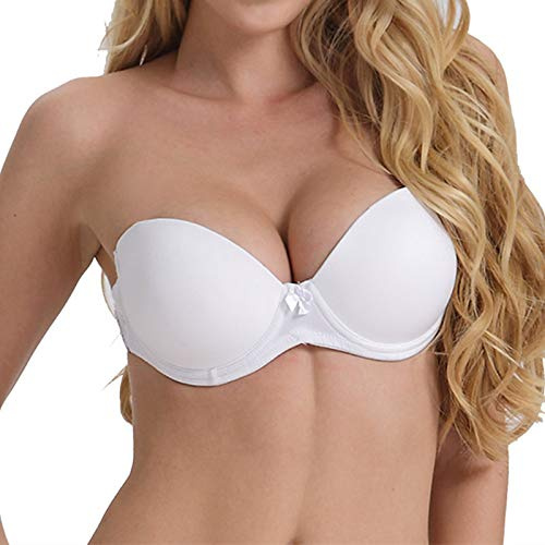 Reggiseno posteriore trasparente senza spalline per abito da sposa senza schienale convertibile Halter Top reggiseni con cinturino invisibile trasparente, bianco, 5C