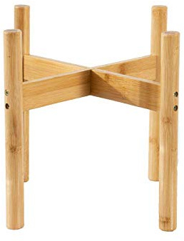 Bambus Blumenständer Blumentopfständer Einstellbar Pflanzenständer Mid-Century Bambus Modern Blumentopfständer Geeignet für Innen und Außen, Innendurchmesser 8-13 Zoll (25*25cm)