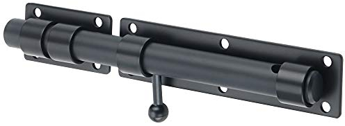 Sayayo Chiavistello Catenaccio Porta Serratura di sicurezza per porta con foro per lucchetto, Lunghezza 230MM, Solido Acciaio Inossidabile SUS304, Nero (non includere lucchetto), EMS9200-B