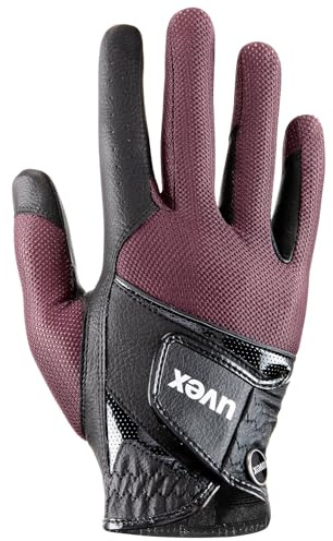 uvex sumair - flexibel ridhandske för dam och herr - hållbar - optimal ventilation - black-burgundy - 6.5