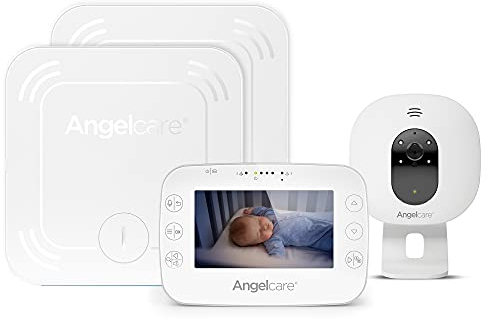 Angelcare SmartSensor Pro 3, 3-in-1 Überwachung: Video + Audio + Bewegung mit Wireless Sensormatten, Raumtemperaturanzeige