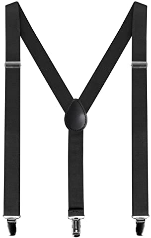 AONAT Bretelles pour Hommes et Femmes Une Taille Convient Tous Les Clips Forts, 2,5 cm de large en Style Y Bretelles élastiques et réglables