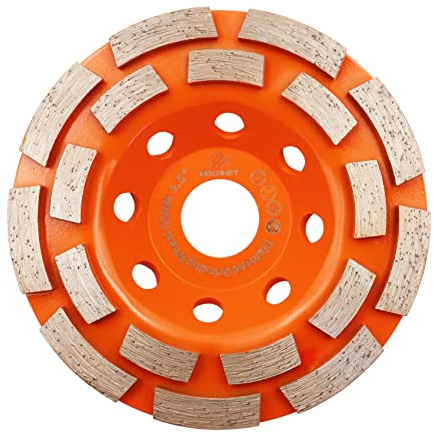 Concrete Diamond Grinding Cup Wheel,BRSCHNITT 115mm Angle Grinder Diamond Double Row Cutting Wheel for Grinding/Polishing/Cleaning Surface Grinding Granite, Concrete,Stone,Cement,Marble,Rock