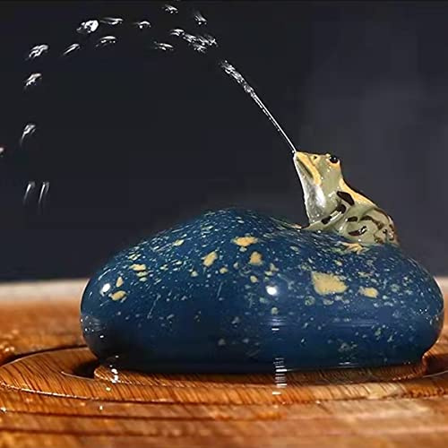 Grenouille à thé qui peut pulvériser de l'eau, jolie décoration de thé Zisha Kung Fu - Accessoires de décoration pour table à thé, bureau, salon de thé, excellent cadeau pour les amateurs de thé (7