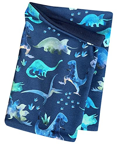 Wollhuhn Eco Niños/Niñas Bufanda Ligera Suelta/Pañuelo Cuello/Loop Algodón Jersey Temporadas/Verano 202201, Dinosaurios azul., talla única