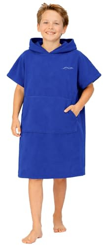 Adore Kids Changing Robe, Quick Dry Hooded Poncho, Royal Blue, Age 10-13