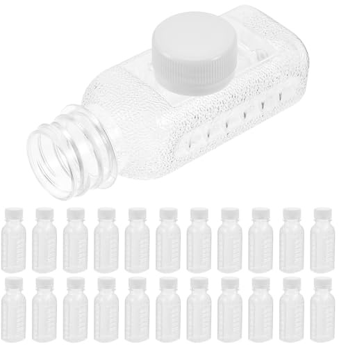 Housoutil Leere Milchflaschen 100Ml Pet Flaschen Mit Schraubdeckel Wiederverwendbare Saftflaschen Für Haushalt Küche Tragbare Getränkebehälter 4.72X1.57X1.38In