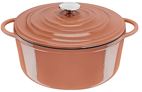 Tefal Lov Cocotte ronde en fonte d’acier 29 cm, Induction, Four, Ecodesign, Cuisson lente et saine, Ebook de recettes inclus, Terracotta E2600505