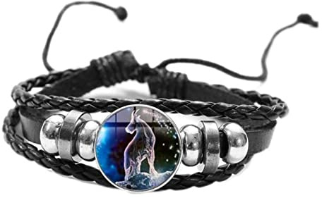 CHUNNUAN 12 Sternzeichen Sternbild Armband Männer Frauen Löwe Waage Wassermann Fische Widder Stier Lederarmband Armreif Geburtstagsgeschenke - Steinbock