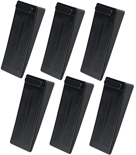 Tope para puerta de suelo, 6 piezas de goma para puerta antideslizante, altura ajustable, tope para ventana, no tóxico, sin olor desagradable, para todos los suelos duros, baño (6, Negro)