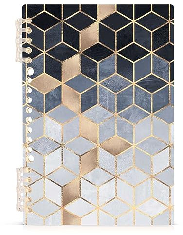 YOUJUNER Notizblock Geometrie-Würfel Spiralblock Notizbuch Notebook Journal, A5, 60 Blatt, 120 Seiten, 80 g Papier