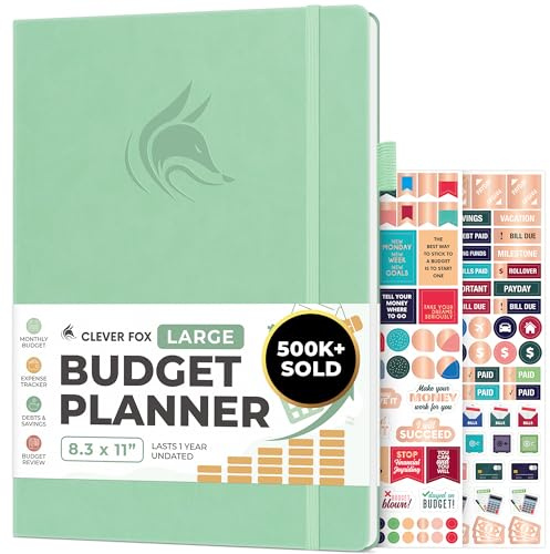 Clever Fox Budget Planner Large - Expense Tracker Notizbuch Monatliche Budgetierung & Rechnung Organizer, Finanz-Logbuch & Kontenbuch, A4 (Minzgrün), A4 (8.3'' x 11'')