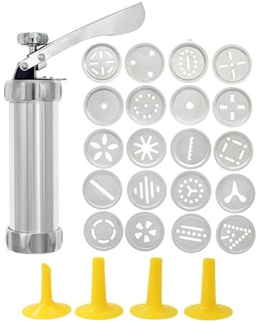 Seringue à PâTisserie en Acier Inoxydable Aluminium Alloy Cake Cream Decorating Sets Cookie Making Machine Nozzles Mold Pastry Syringe Extruder Kitchen Baking Tools Presse à PâTisserie (Color : 24 in