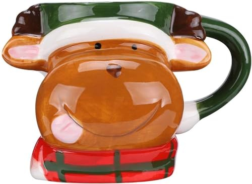 1Pc Weihnachtsbecher Mode Schöne Trinkbecher Keramik Milchbecher Rentier Weihnachtsbecher Weihnachten Rentier Cup/304