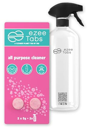 EzeeTabs Limpiador Multiusos - Pastillas Limpiadoras con Aroma Floral para una Limpieza sin Microplásticos, Biodegradable y Vegana - 2 x 750ml de Limpiador Multiusos