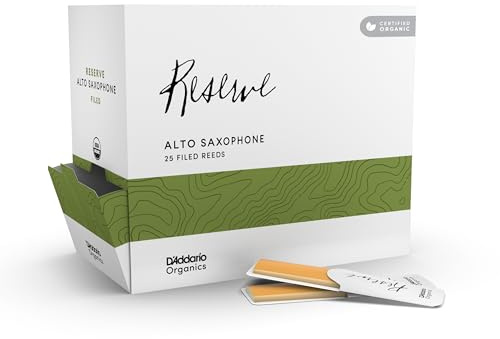 D'Addario Organic Reserve Altsaxophonblätter Stärke 2.5, 25er-Pack | Organic Reserve Altsaxophonblätter bieten verfeinerten Klang, präzise Ansprache, konstante Stärke und zuverlässige Leistung.