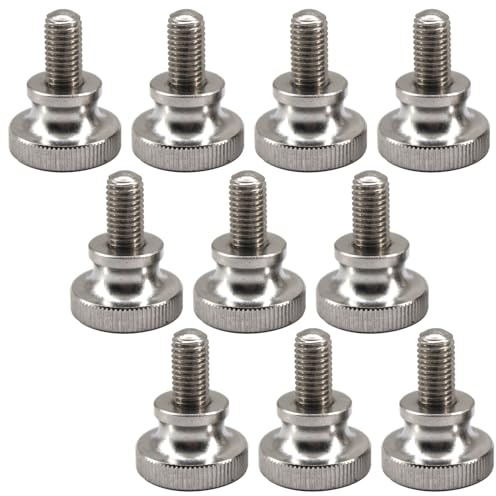 Tornillos moleteados planos de acero inoxidable 304, M4 x 16 mm, 10 unidades
