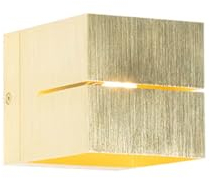 Qazqa - Modern Smarte Wandleuchte Gold I Messing 9,7 cm inkl. Wifi G9 - Transfer Dimmer I Dimmbar I Wohnzimmer I Schlafzimmer I Up I Down - Aluminium Quadratisch - LED geeignet G9