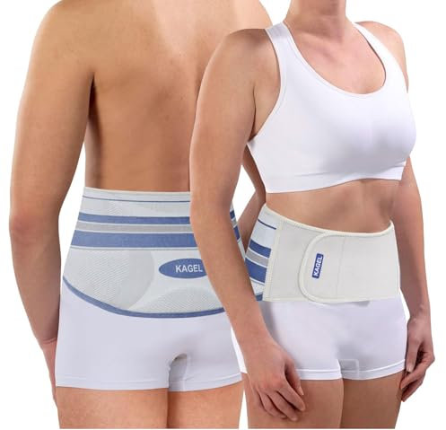 KAGEL MED Rückenbandage - Orthopädische Bandage für Damen und Herren mit Metallstützen und 3D Kompression - Medizinischer Rückenstützgürtel & Rückengurt & Nierenwärmer (S (65-80cm))