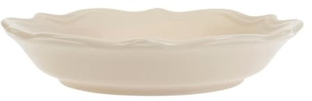 GENEVIEVE LETHU 536321 - Plato hondo (loza crema, diámetro 22 cm), diseño de mesa de Diane – Plato de loza con encanto clásico, delicadamente festoneado