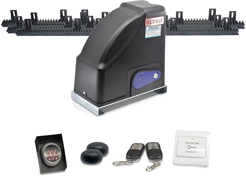 Sliding Gate Opener Accessory Kit |Gear-Driven| 24V DC, 180W Motor | Remotes/Wireless Keypad Included | Solar Compatible | Gear Racks Included | Rated for Gates up to 1300 lbs. or 52 ft. in Length