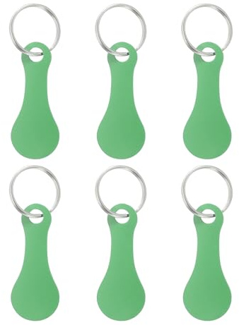 PATIKIL Portachiavi per Gettone Carrello Spesa, 6Pz 2.2 Pollici Acciaio Inossidabile Sblocco Chiave Rimuovi Carrello per Carrello Spesa, Verde