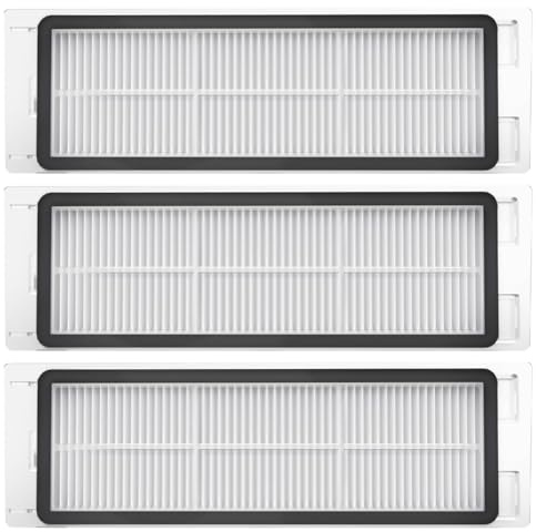 Rrochio robotdammsugare tillbehör för roborock Q5+, 3 filter HEPA för roborock Q5, S6, S6 MaxV, S6 Pure, S5 Max, S5, E5, E4, E3, E2 tvättbar E11 luftfilter ersättningsfilter dammsugarfilter