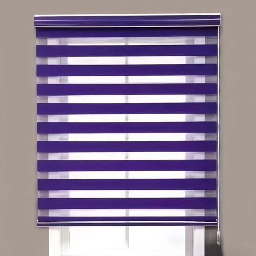 pykaaiiu Jalousien, lichtdurchlässige Faltstores, stanzfreie Rollos, Plissees, Sichtschutz, Sonnenschutz, Blickdicht, für Fenster und Türen(Lila,0.9 * 2m)