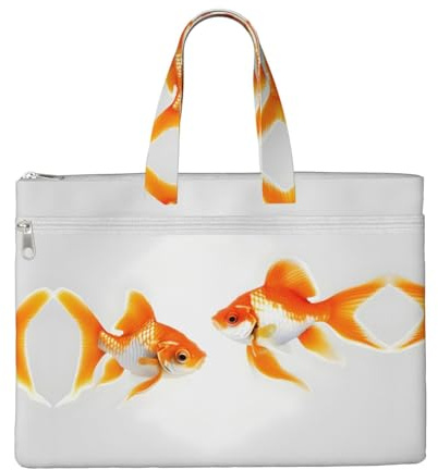 SDEGTHO Cute Fish Zippered Document Bag With Handle For Carrying Paper Files Books Filing Folder