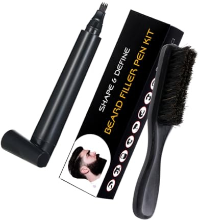 BATHVEVE Bartfüllstift Und Pinsel Für Männer Bartstift Und Bartbürste Kompakt Und Praktisch Für Salon Oder Heimgebrauch Langlebig Und Leicht in Anwendung