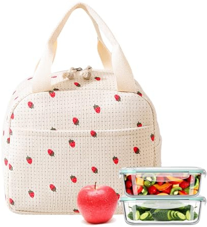 FOSDICK Bolsa Termica Porta Alimentos, Bolso Termico Comida Trabajo, 26x21x18cm, Ideal para el Trabajo, Viajes, Picnic