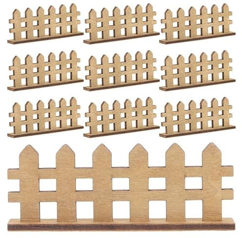 Garneck 12 Stück Miniatur-Lattenzaun Aus Holz - Wetterfester Puppenhauszaun Und Mini-Gartenzaun Für Diy Feengarten Deko 3.15X0.94X0.31In Vielseitige Mikrolandschaft Dekoration