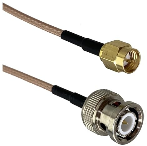 LIUCH Cavo RG316 BNC a SMA Maschio e Femmina Jack Passante connettore ad Angolo retto RF coassiale Jumper Pigtail Dritto 6 Pollici ~ 10 m(BNC M to SMA M,4inch (10CM))