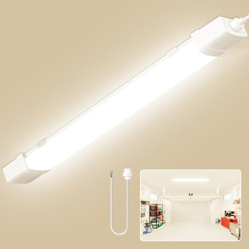 papasbox LED Feuchtraumleuchte 120cm mit Bewegungsmelder | Leuchtstoffröhre 40W Röhre Werkstatt Deckenleuchte Lampe | IP65 Wasserdicht 3000K Warmweiß Leuchtstofflampe