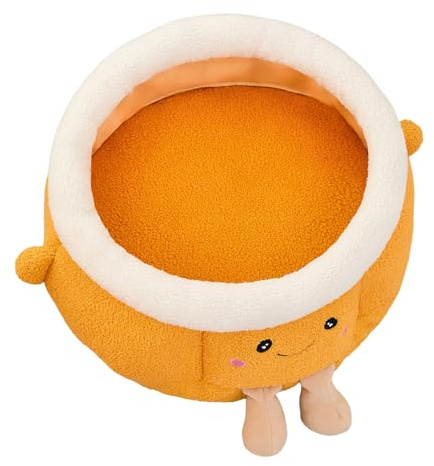 Lit Caverne pour Chat | Doux Et Mignon en Forme d'orange Meuble pour Animal | Lit Caverne pour Chien - Usage Extérieur Hiver Voyage Voiture Camping Bureau Chevet Fenêtre Chaise Canapé Pièce