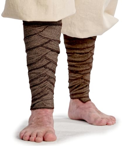 HEMAD Wikinger Wadenwickel Bein-Wickel Winingas Fischgrät-Muster Paar 100% Baumwolle Modell: Hodur, Fischgrätenmuster