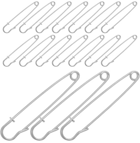 SUPVOX Broche de Seguridad Resistente de 100 MM Alfiler de Hierro Robusto para Ropa 50 Unidades Plateadas Adecuado para Suéteres Bufandas Bolsos y Manualidades