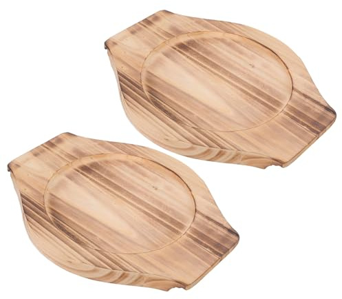 Toyvian Lot De 2 Dessous De Plat Bois pour Vaisselle Coréenne Base Antidérapante Et Isolante pour Casseroles Chaudes Bol en Pierre Et Théière 8.46 X 6.89 X 0.59 in