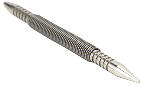 Poinçon central de pose de clous à double tête, conception à ressort de poinçon central à double tête en acier au carbone de haute dureté compact sans marteau pour le bois, le