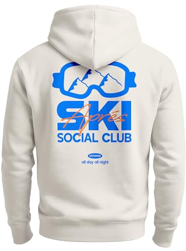 Neverless® Herren Hoodie Backprint Après Ski Social Club Skifahren Snowboarden Kapuzen-Pullover Männer Fashion Streetstyle