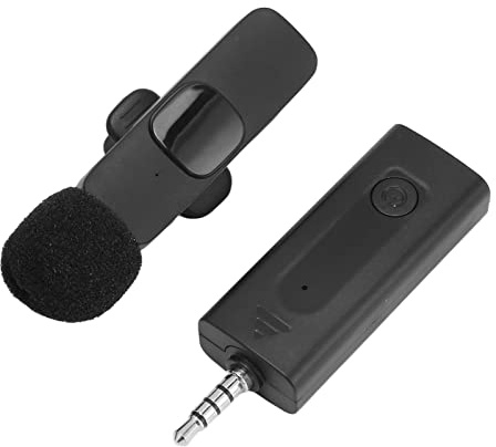Micrófono de Solapa Inalámbrico Lavalier Micrófono de Emparejamiento Automático con Reducción de Ruido Profesional para Grabación en, Enseñanza de Video, Distancia de Transmisión de 20 M